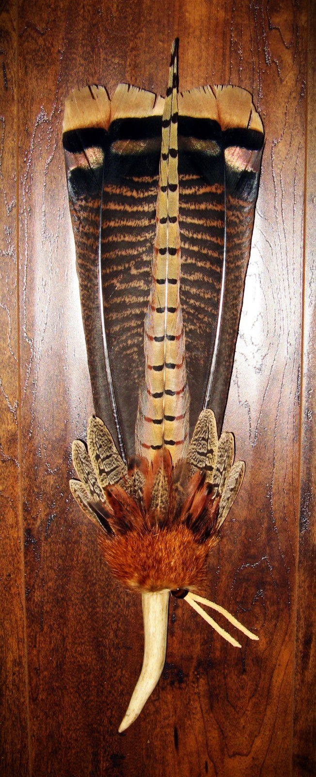 TURKEY TAIL NATIVE AMERICAN SMUDGE FEATHER FANS ANTLER 18"