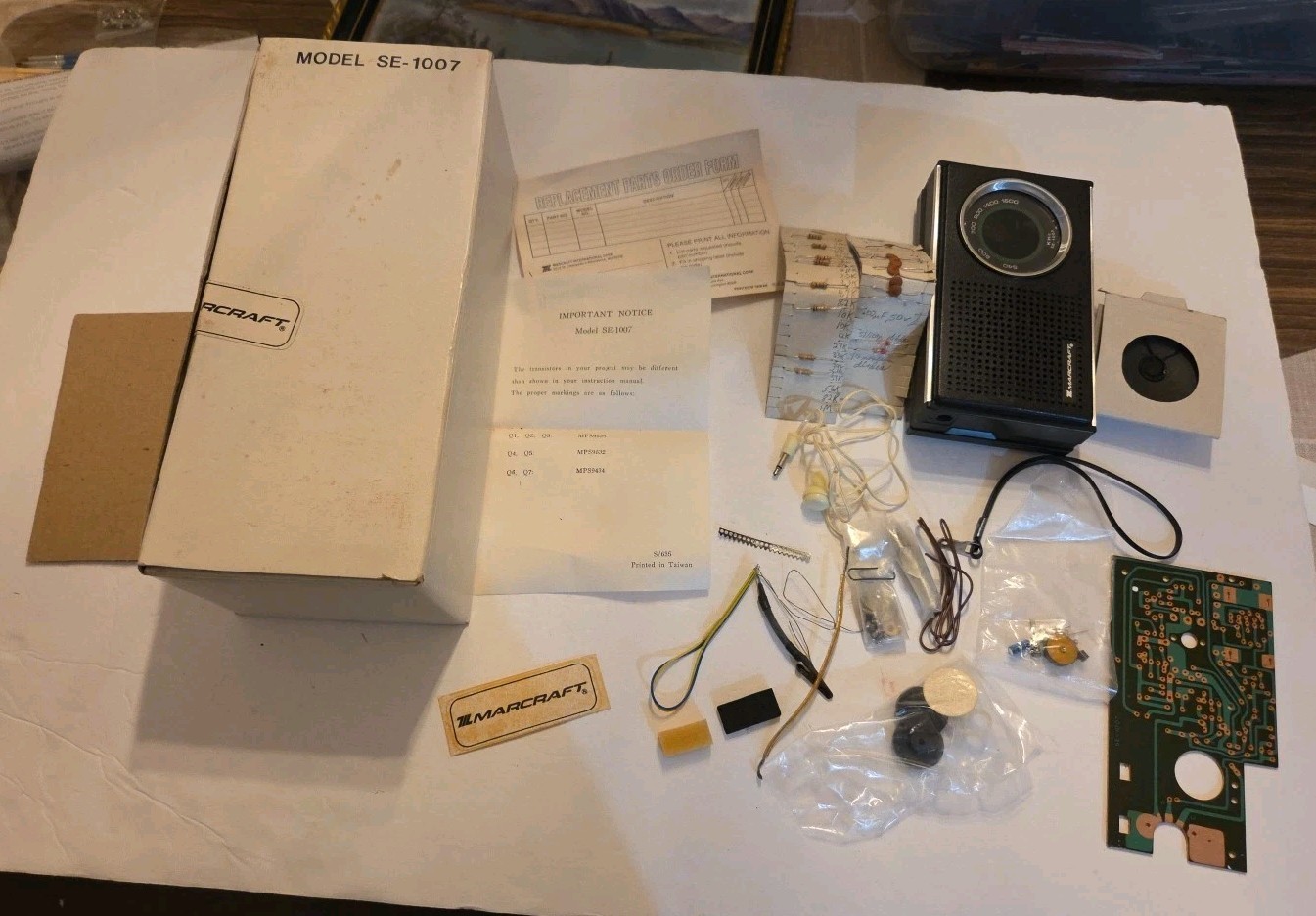 Marcraft SE-1007 Transistor Radio Kit - Not Complete