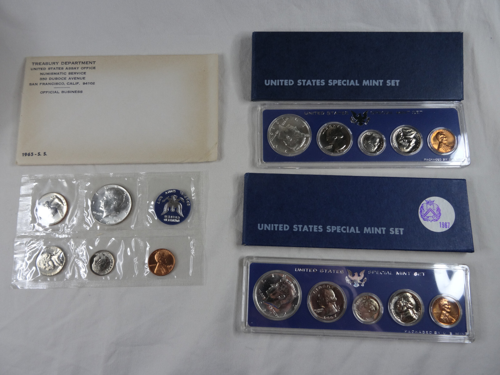 1965 1966 1967 SMS US Mint Sets Special Mint Sets 15 Coins OGP
