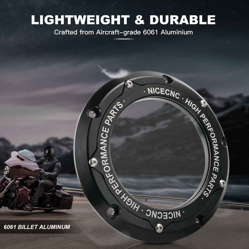 NICECNC Clear M8 Derby Cover For Harley Road King FLHR/Street Glide FLHX 16-22