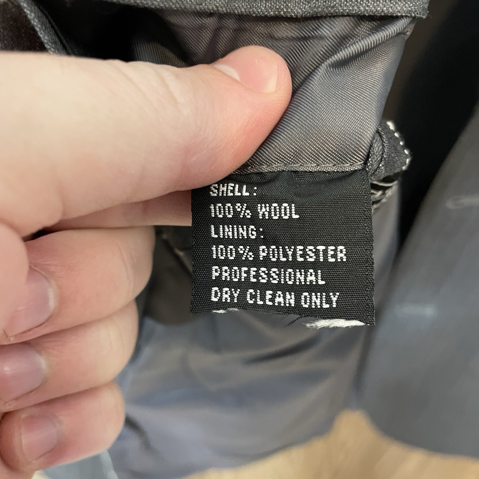 Lineage 2 Piece Suit Mens 44R 38x28 Gray Striped Wool Three Buttons Pants