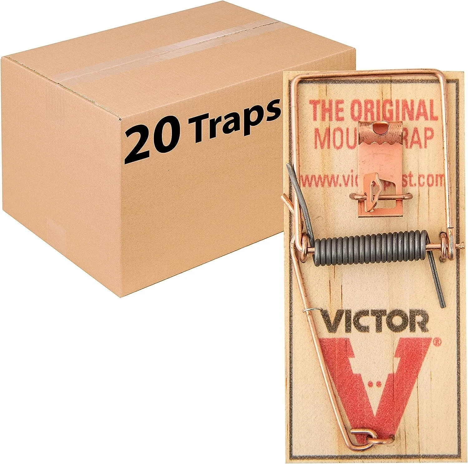 Victor M156 - 20 Metal Pedal Wood Snap Mouse Trap 20 Traps