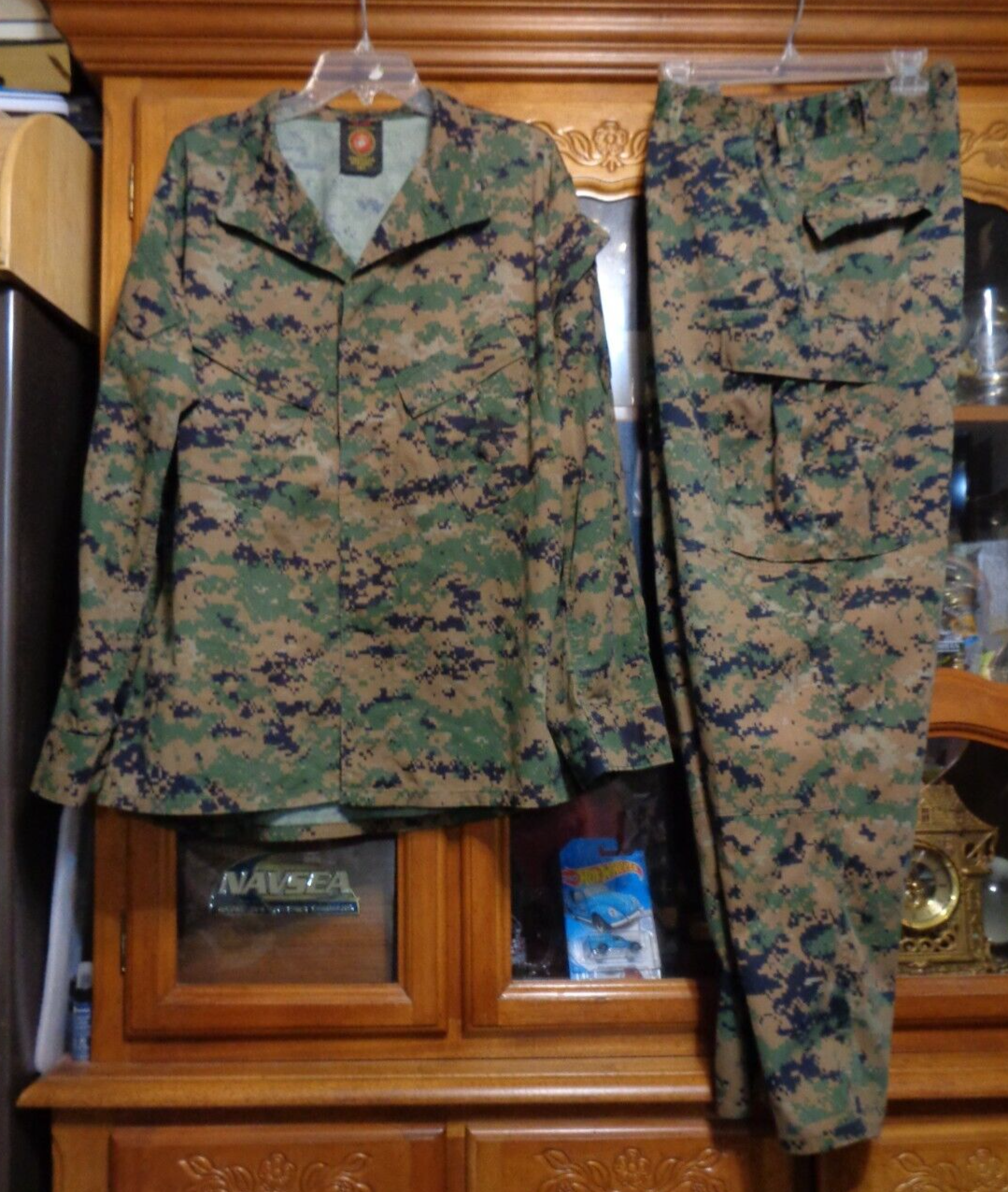 USMC MARPAT Uniform WOODLAND SET Combat Shirt Pant LARGE REGULAR ISSUED SET