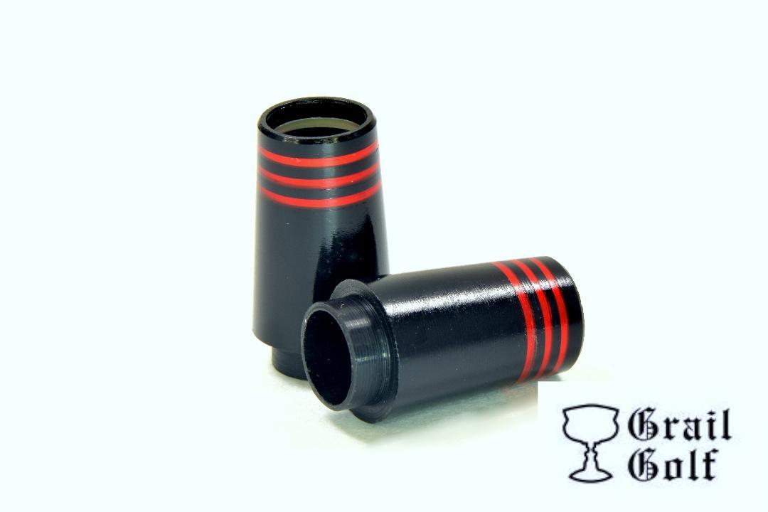 GRAIL GOLF ULTRA-PREM BLACK COLLAR IRON FERRULES .355 .87" .560OD 3 RED RING LOT