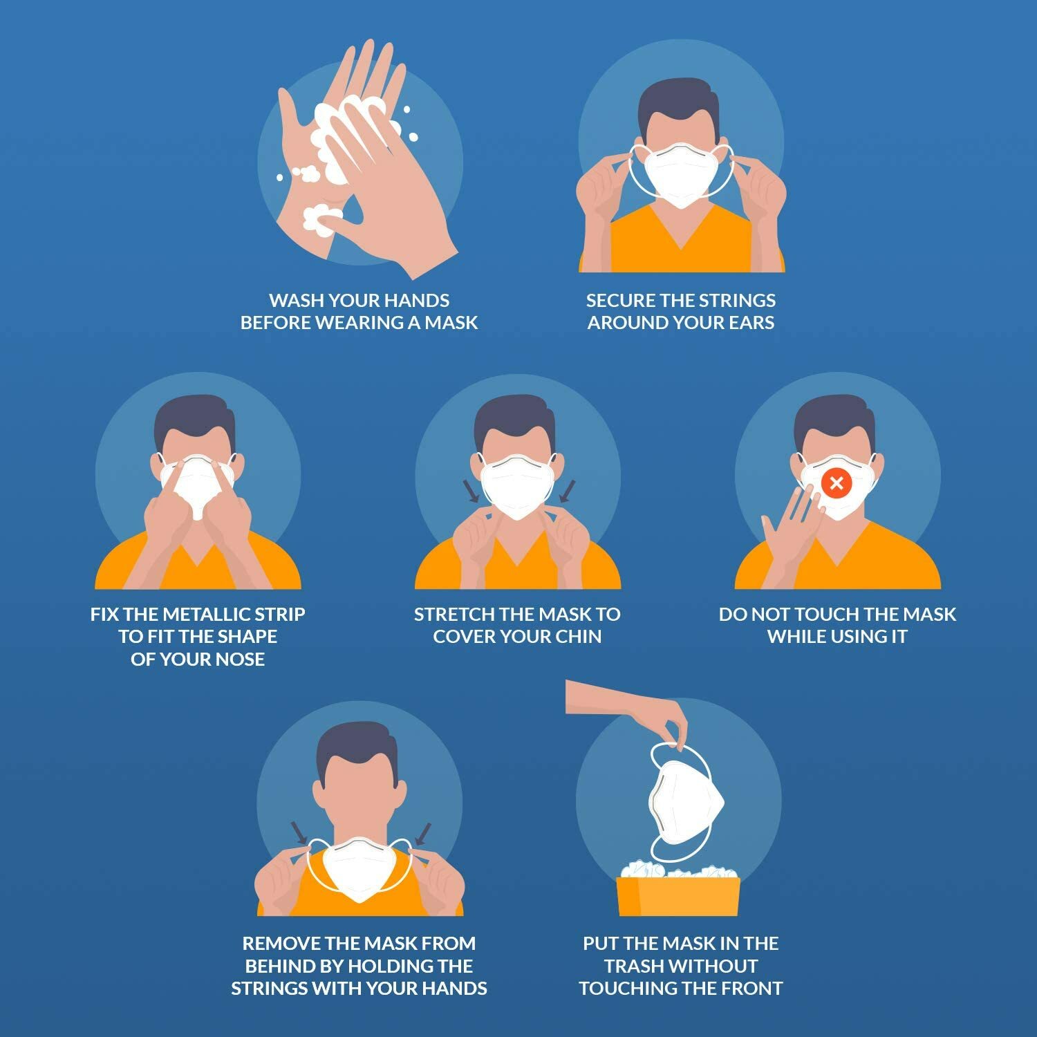 10/50/100/200 Pcs Blue KN95 Protective 5 Layer Face Mask Disposable KN95 Marks