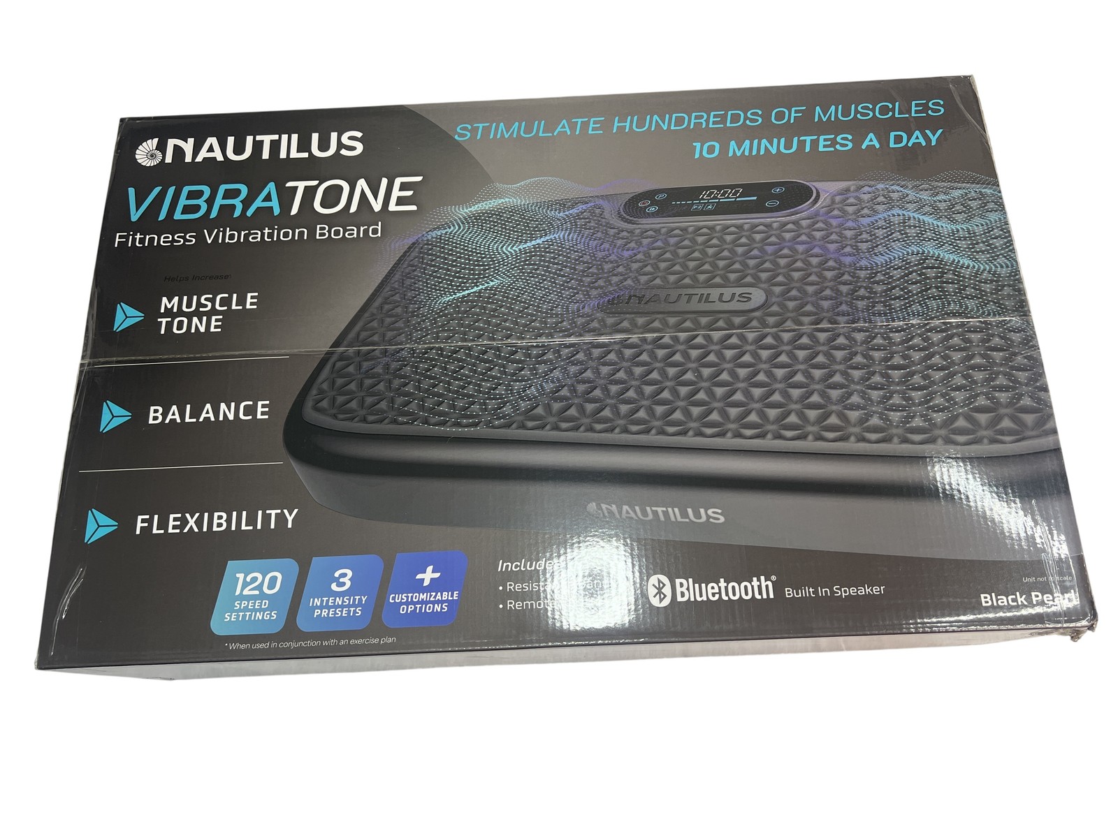 Nautilus VibraTone Fitness Vibration Board Black Pearl Bluetooth Home Gym Use