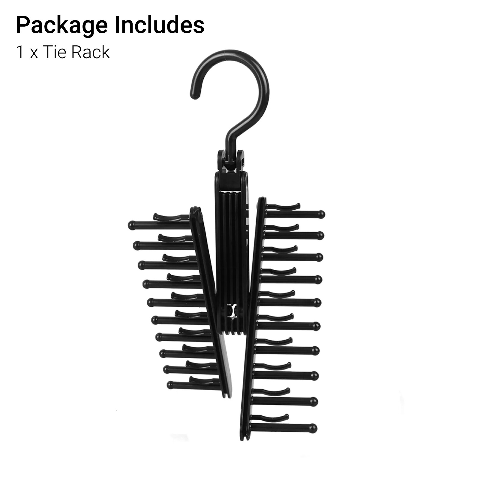 Adjustable X Neck Tie Rack Hanger Non-Slip Belt Compact Closet Holder Organizer