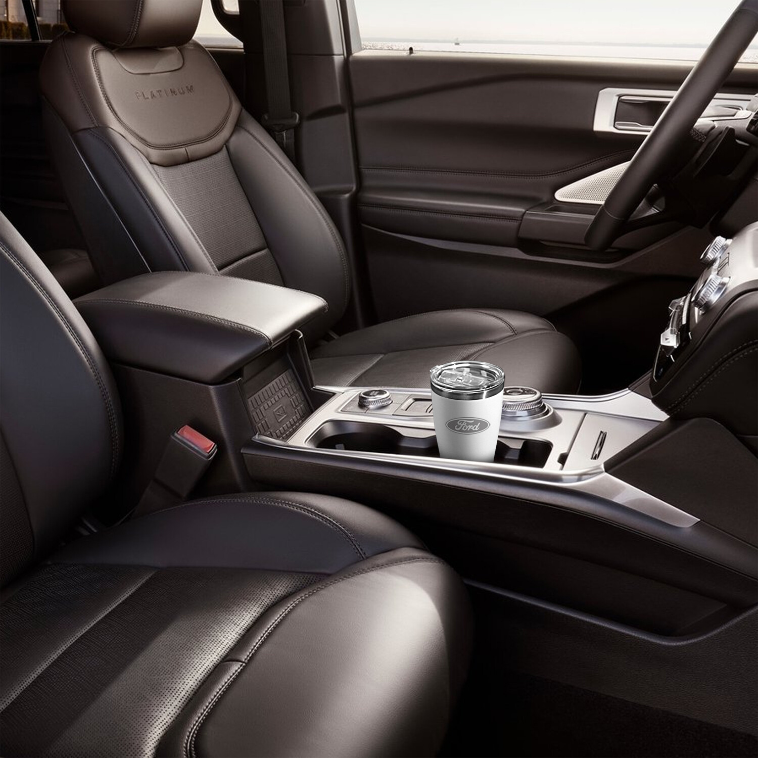 Ford Mustang 5.0 20 oz Laser Etched Logo White Stainless Steel Tumbler Mug