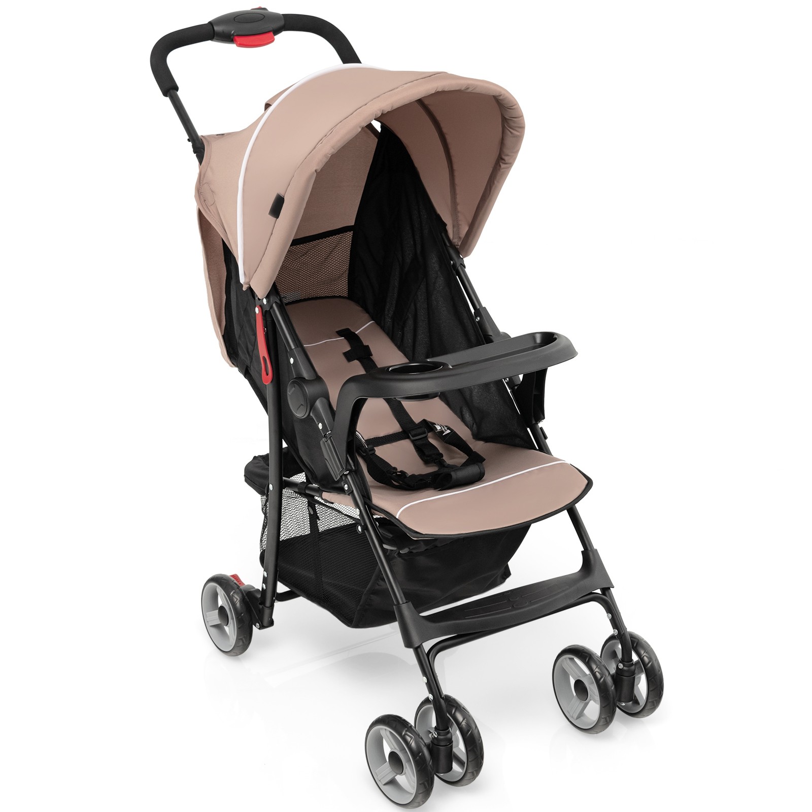 Foldable Lightweight Baby Stroller Kids Travel Pushchair 5-Point Safety System