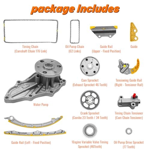 14510-R40-A01 Timing Chain Kit with VVT Camshaft Adjuster & Water Pump for
