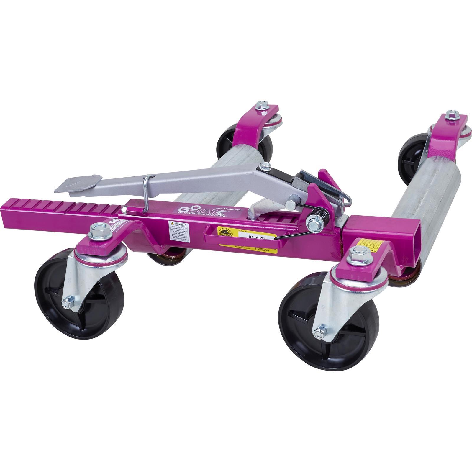 GoJak Car Wheel Dolly Master Set with Storage Rack, Set of 4, 1574lb Capacity