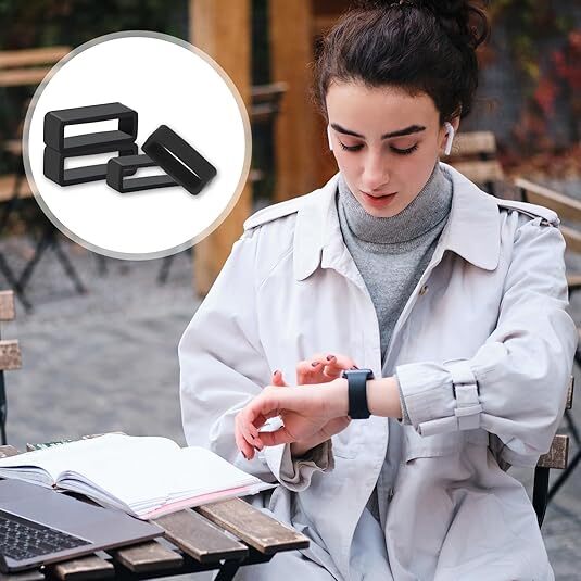 10-Pack Watch Strap Band Hoop Silicone Loop Retainer Buckle Holder Ring Keeper