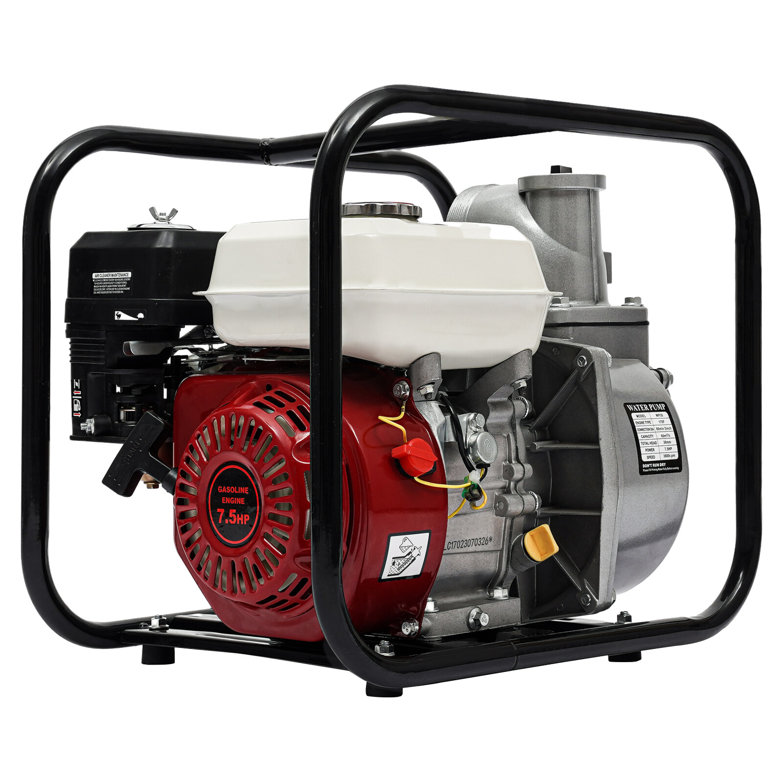 7.5HP 4-Stroke 3-Inch Gasoline Semi-Trash Water Pump, New