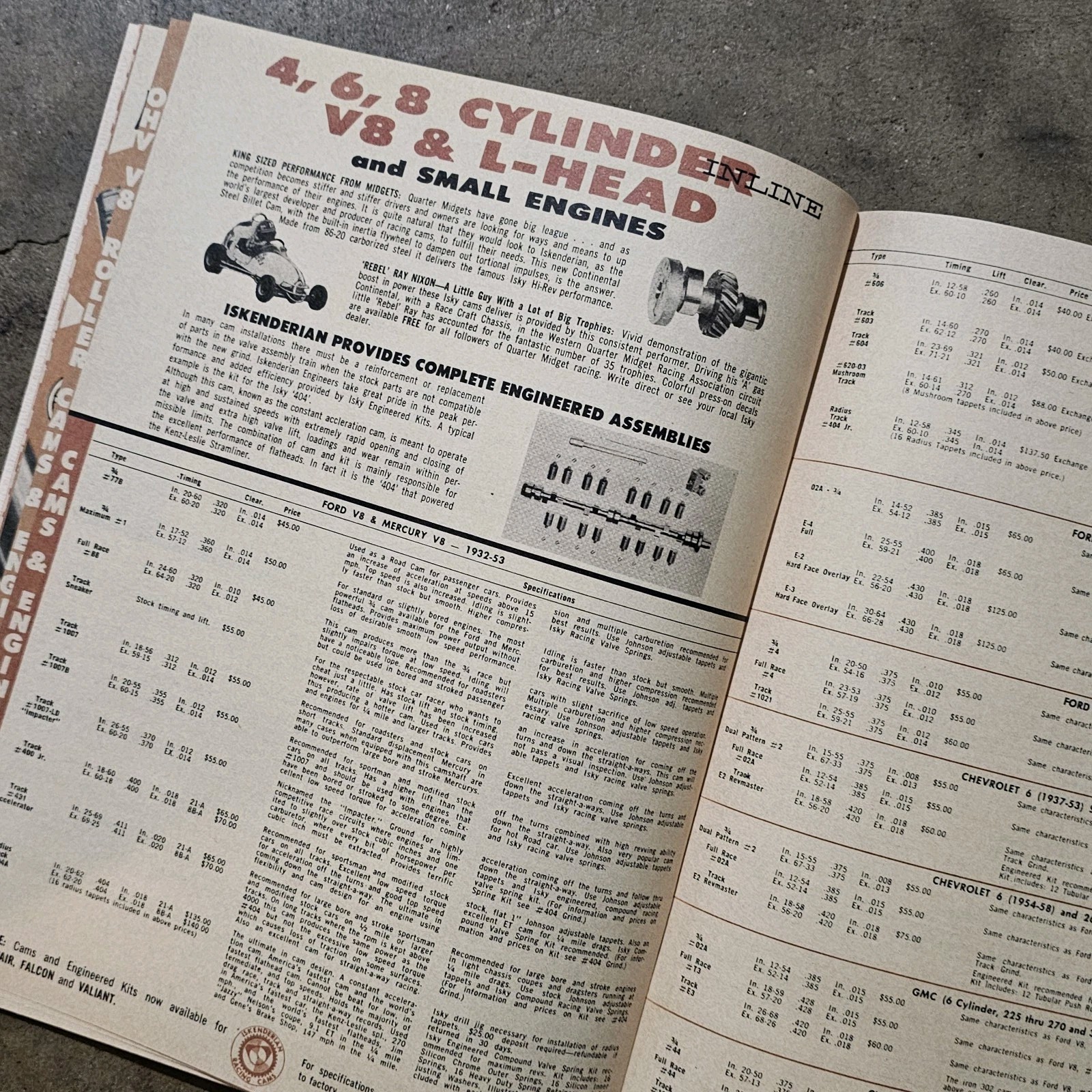 1960's ISKY Catalog Iskenderian Cams Hot Rod Drag Racing SCTA NHRA Gasser Auto