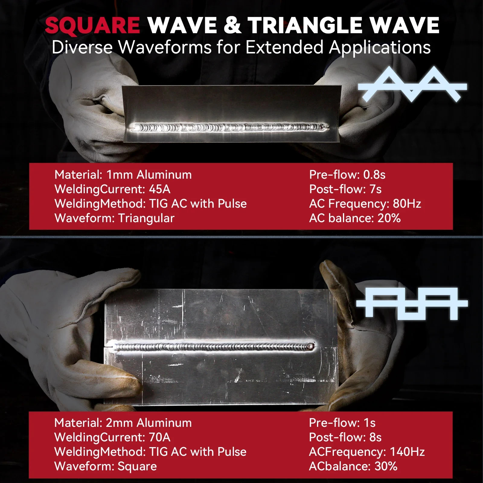 Arccaptain AC DC TIG200P Multi Process Pulse TIG Aluminum Welder