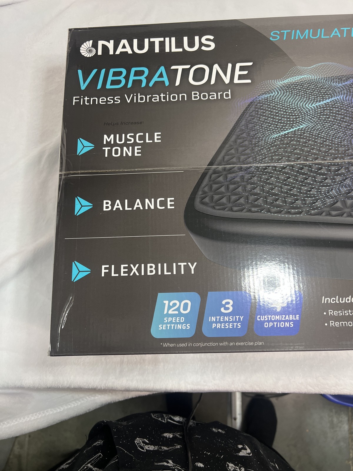 Nautilus VibraTone Fitness Vibration Board Black Pearl Bluetooth Home Gym Use