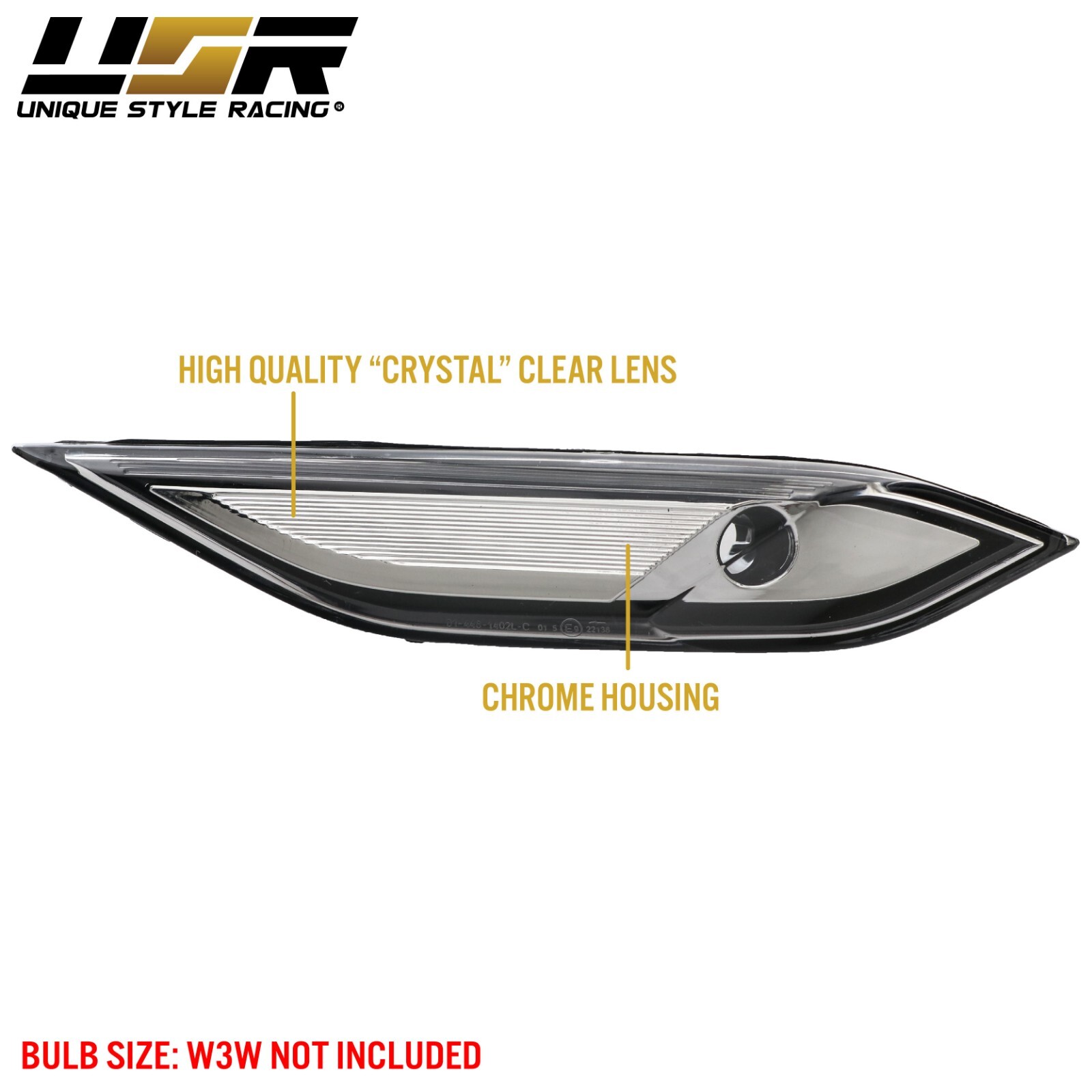 Euro CLEAR White-Out Bumper Side Marker Light Pair For 11-14 Porsche Cayenne 958