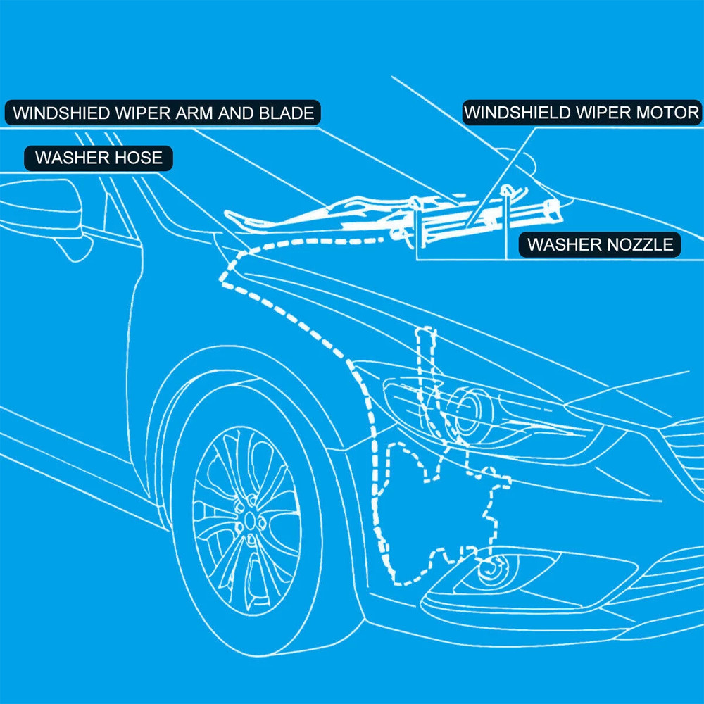 Universal Car Windshield Wiper Washer Squirter Nozzle Spray Jet Kit Fluid Hose