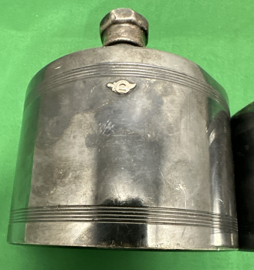 2-Pc Set Silverplated HALF CIRCLE FLASK SET Apollo EPBM 4961 Made in USA