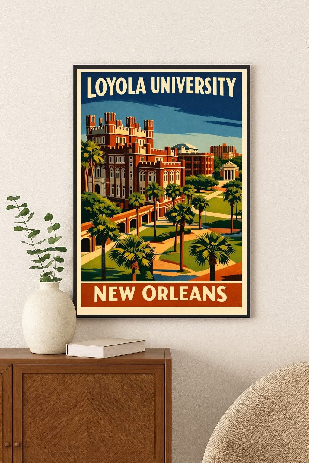 Vintage Loyola University New Orleans Poster 🌴 24x36” - Retro Decor