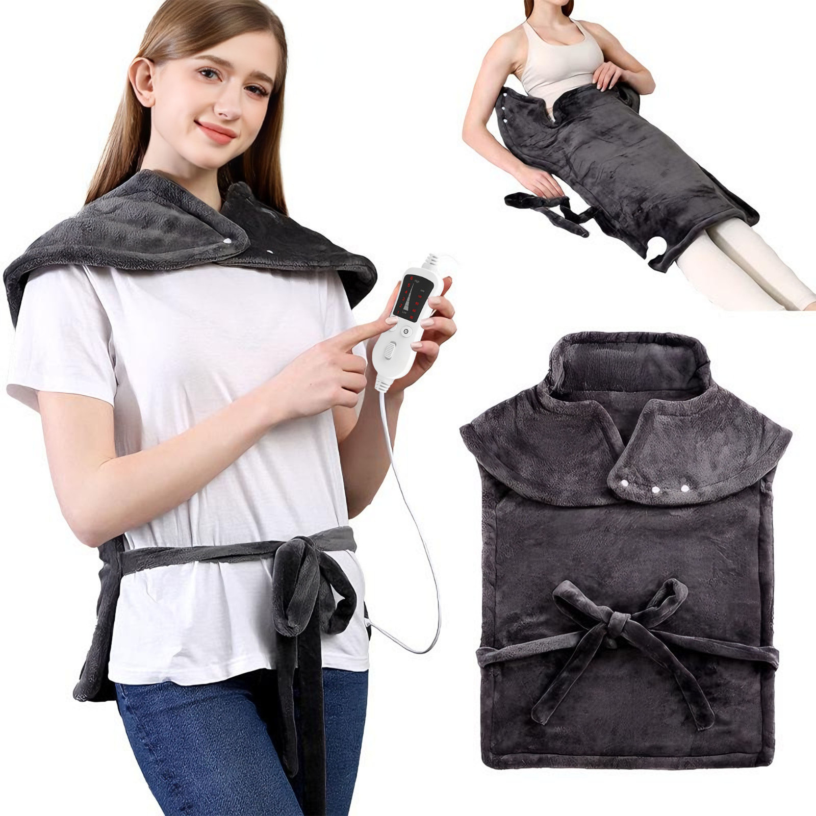 Heating Pad for Neck and Shoulders and Back,24"x37" Weighted Heating Pad for Bac