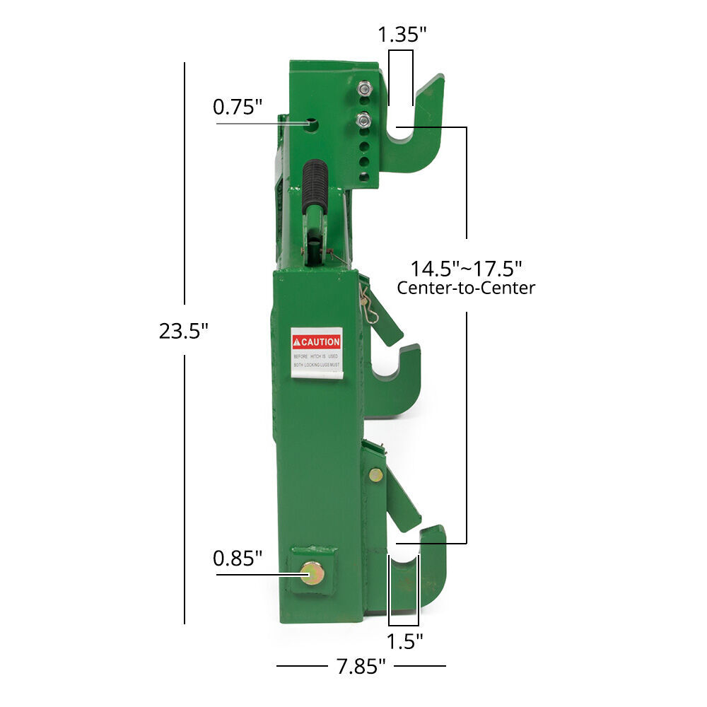 Titan Attachments Green 3 Point Quick Hitch Adaptor to Category 1 Tractors