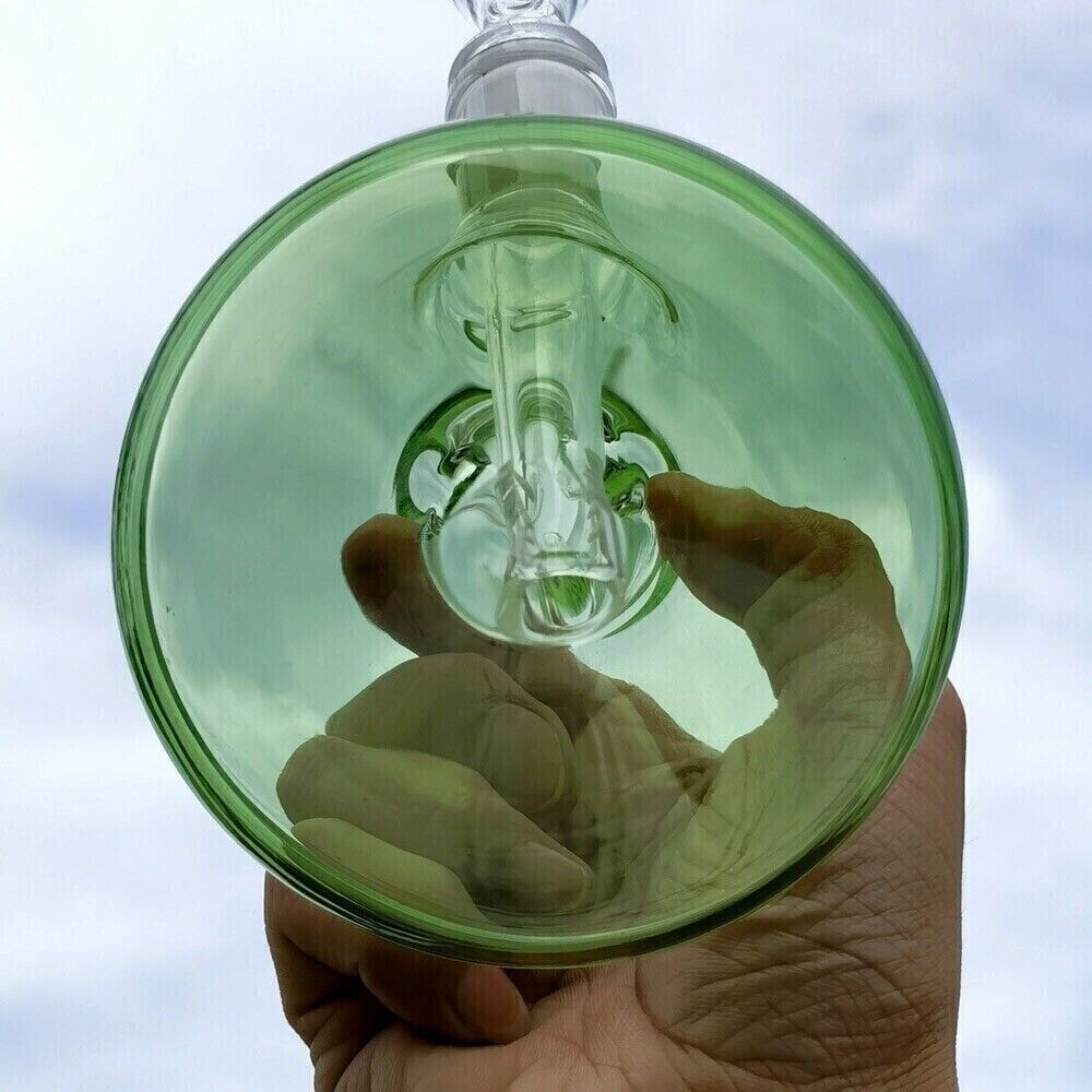 Small 6" Green Glass Bong Thick Smoking Water Pipe Beaker Bubbler W/Bowl USA