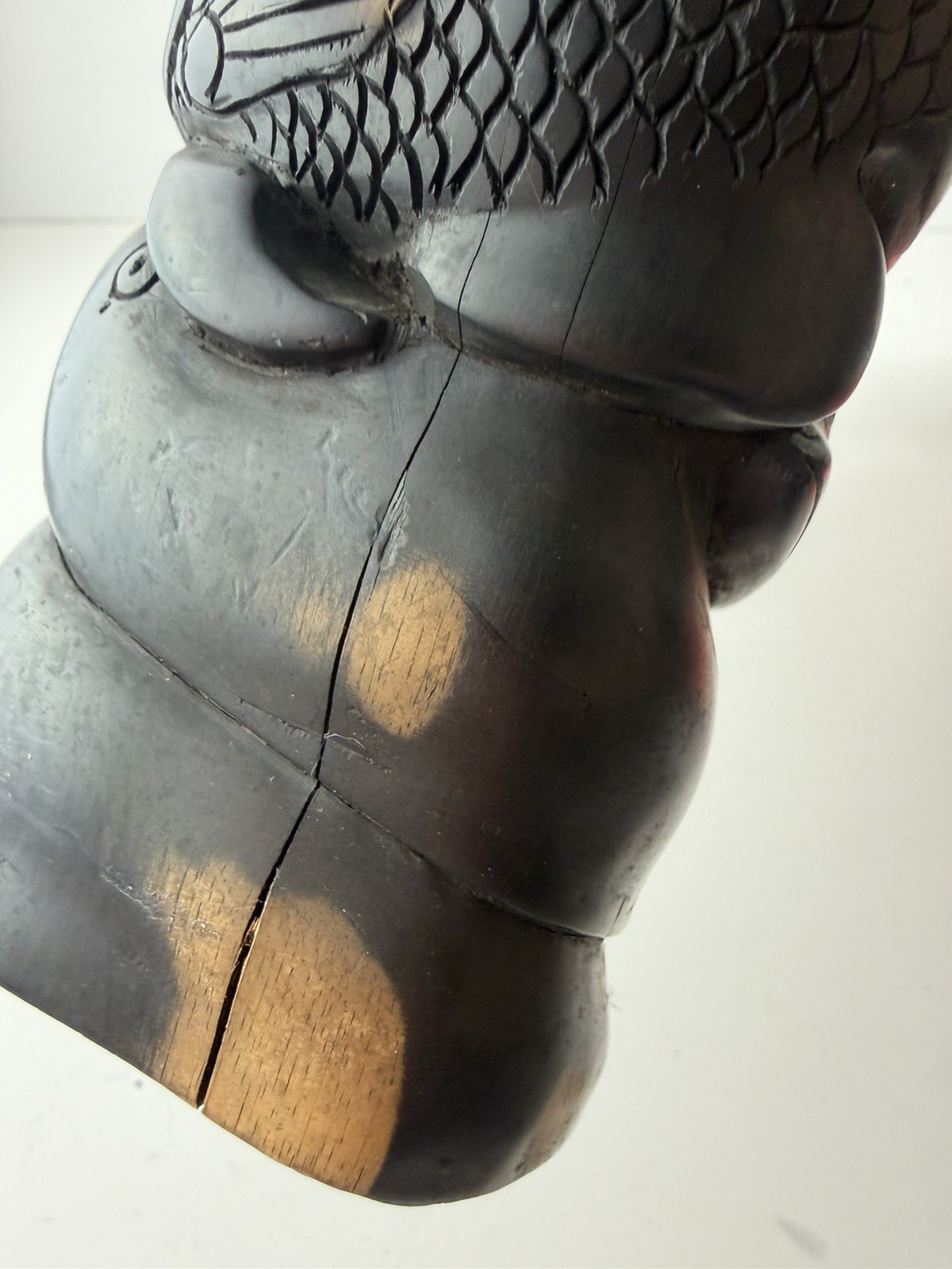 Vintage Hand Carved Solomon Islands Sea Spirit Tower Sculpture Gatokae Island