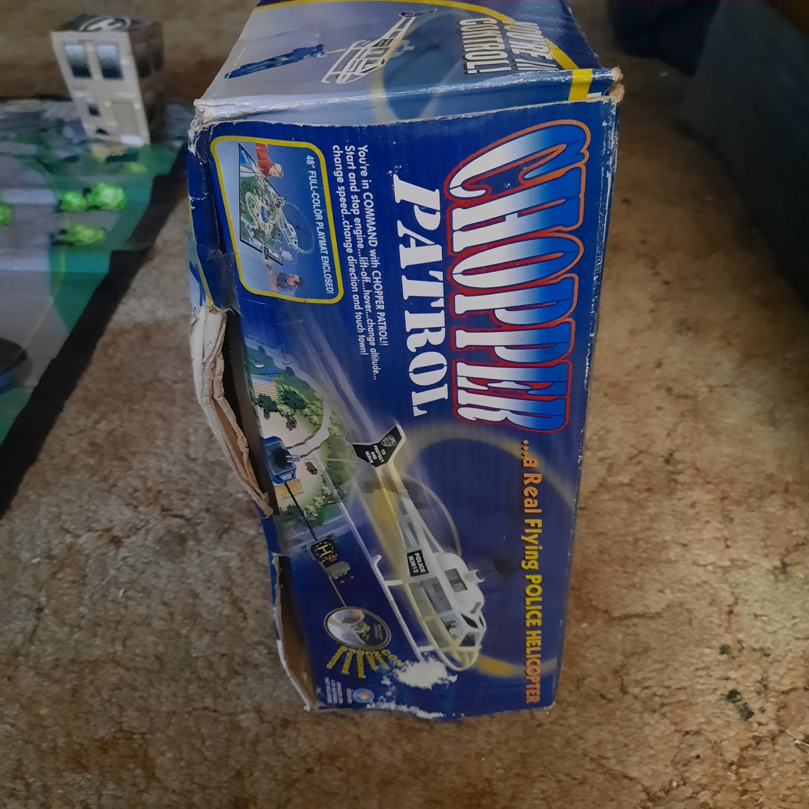 Chopper Patrol Battery Operated Flying Police Helicopter Playset Tested Working!