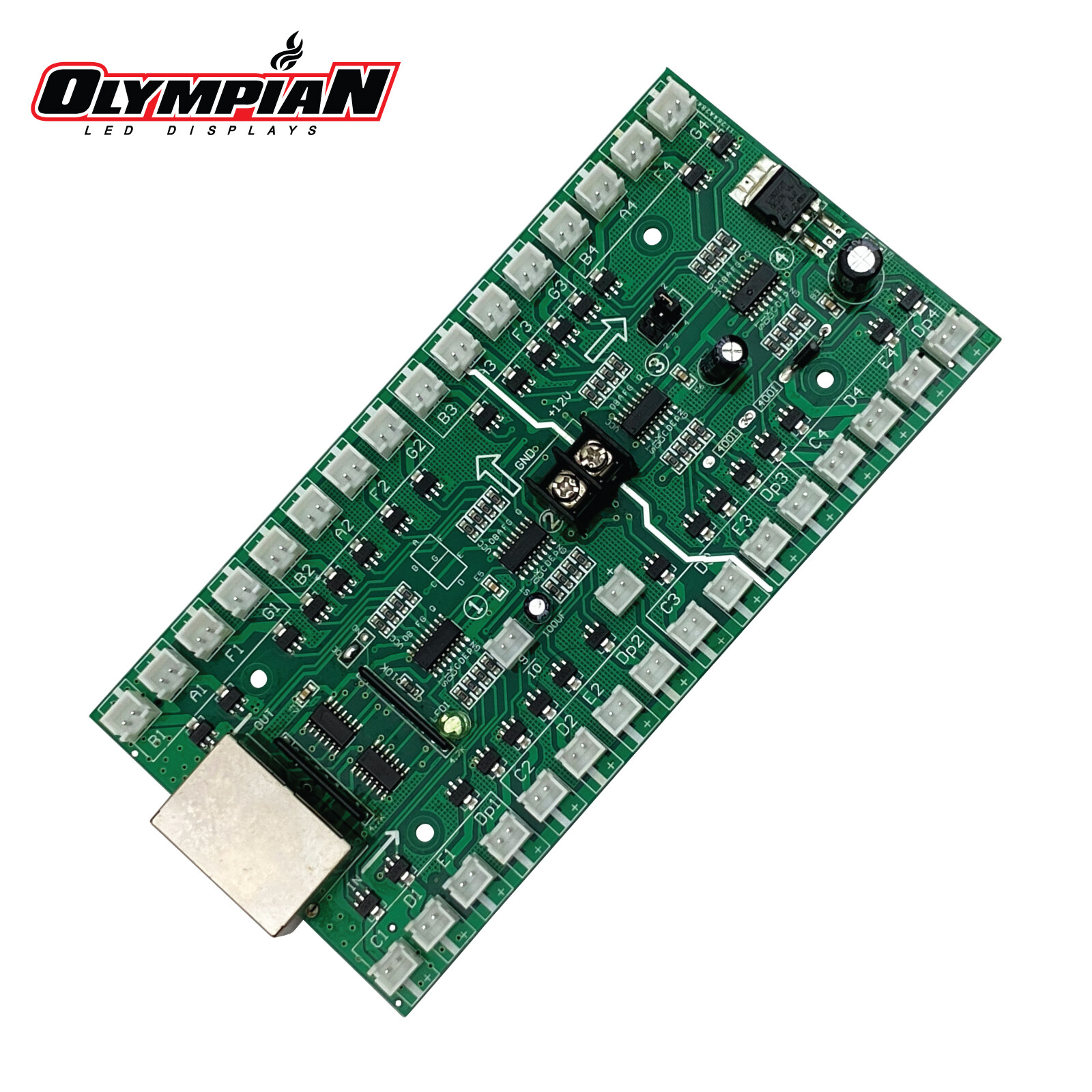 Scoreboards.com 7 Segment Small Outdoor LED Driver for 4 Digits 8888 (12V)