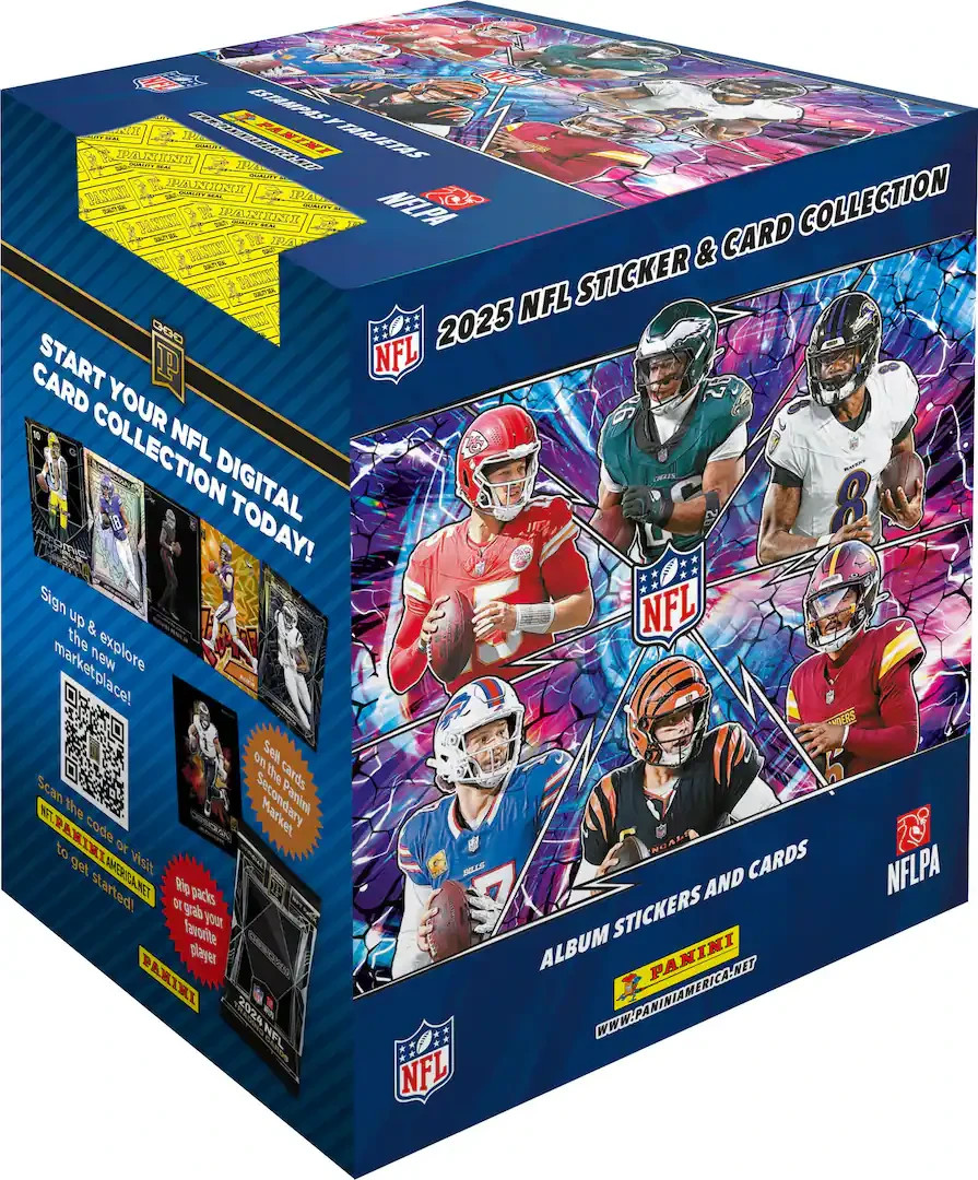 2025 Panini NFL Stickers & Card Collection Sealed Box 50 Packs 250+50 Cards