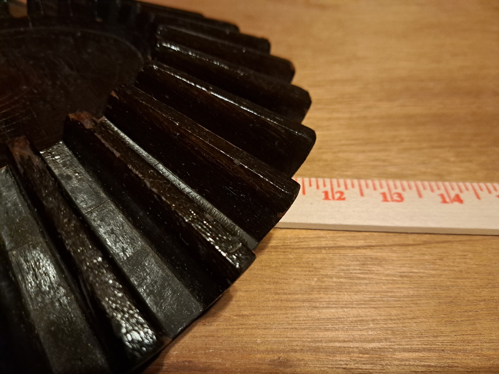 ANTIQUE WOODEN RING GEAR FOUNDRY MOLD / PATTERN 12" DIAMETER GREAT CONDITION