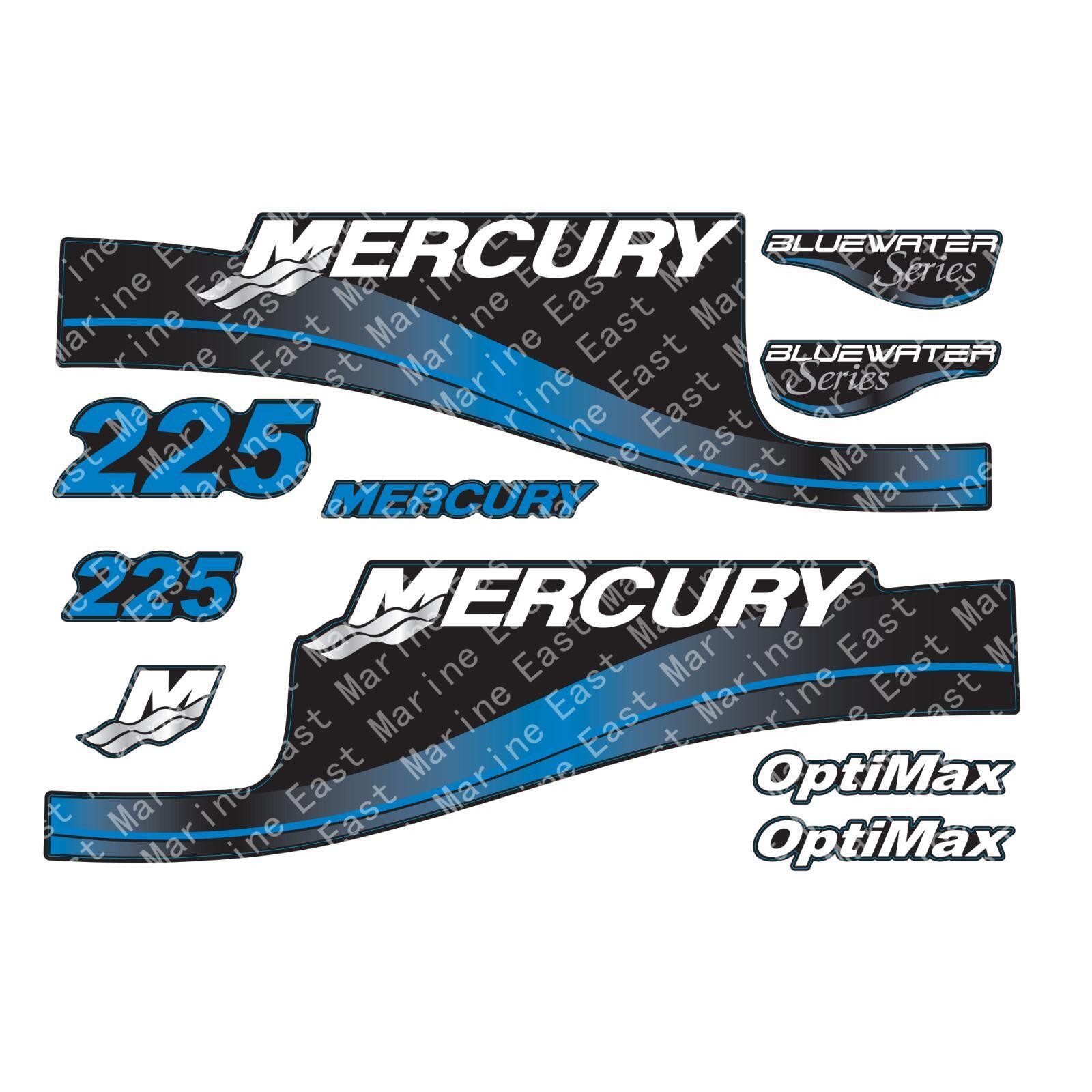 Mercury 225 HP Outboard OptiMax Top Cowl Cove Decals Sticker