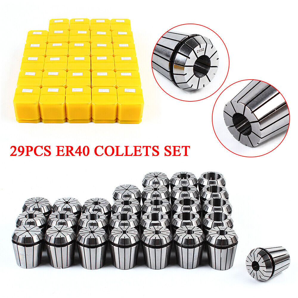 Precision ER40 Collet Set 29PCs Collet Chuck 1/8"-1" Tool for CNC Milling Lathe