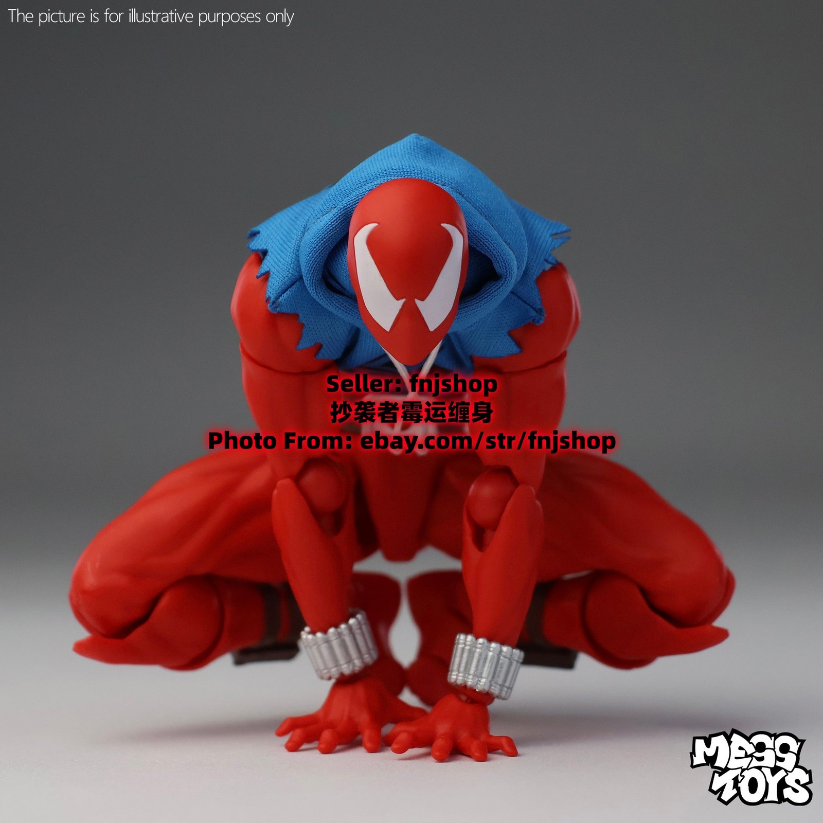 In Stock Hot-New Mess Toys Scarlet Hero Spider-Man Blue Suit 1/12 Action Figure