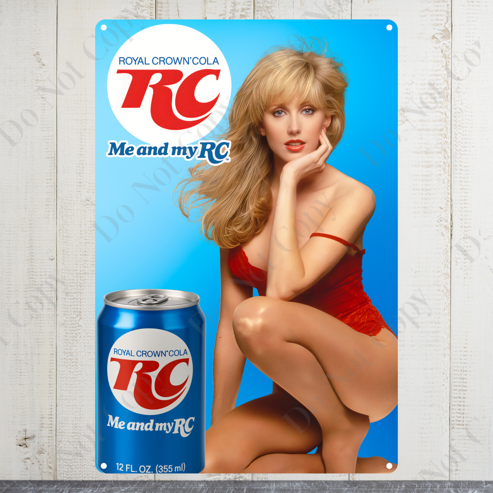 Sexy Girl RC Cola Vintage Style Tin Metal Garage Soda Sign Man Cave Decor