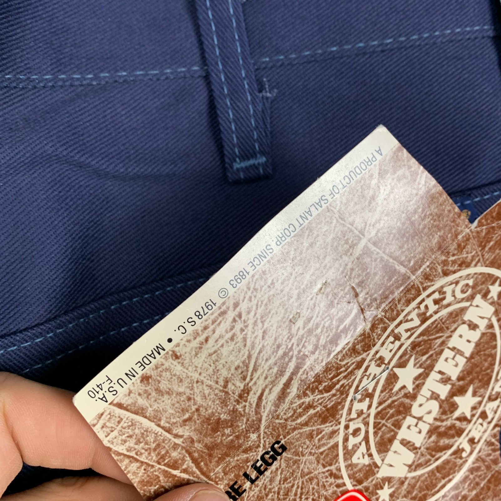 Vintage 70s Mr Leggs Flare Pants Men’s 32x31 Navy Deadstock 1970s NEW