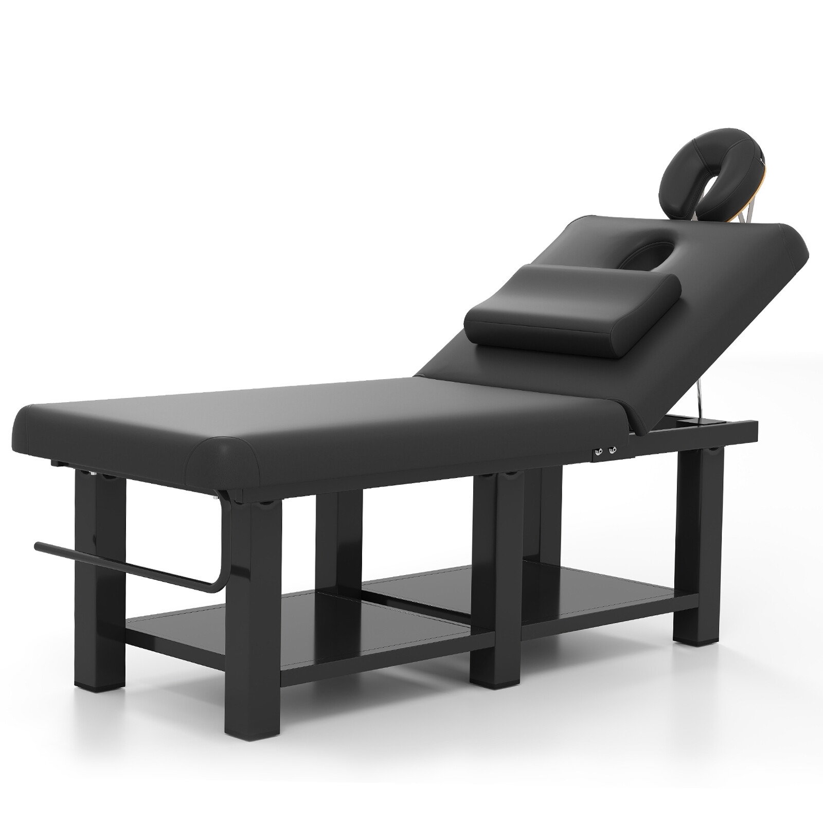 Black HeavyDuty Wide Massage Table Facial Bed Salon Beauty w/Open-Chest,Headrest