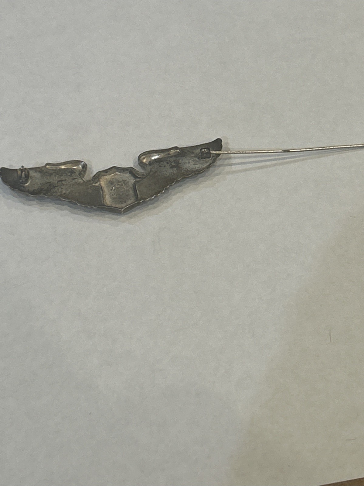 WWII USAAF Pilot Wings 3" Sterling Silver Army Air Forces Aviator Pin By Amcraft