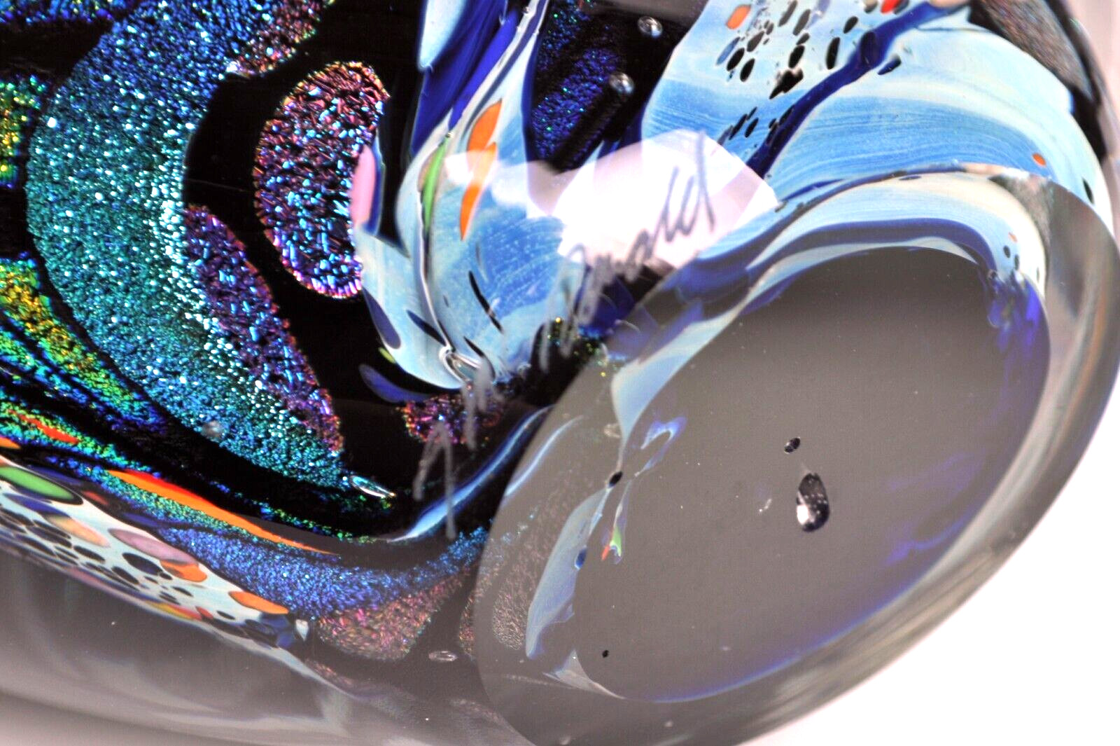 MERIDIAN STREET Art Glass Flame Reactive Blue Sculpture by John McDonald New