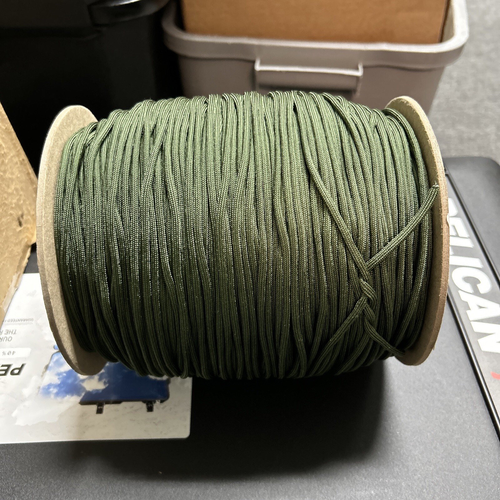 1200 feet Camo Green Nylon Cord Spool Brand New