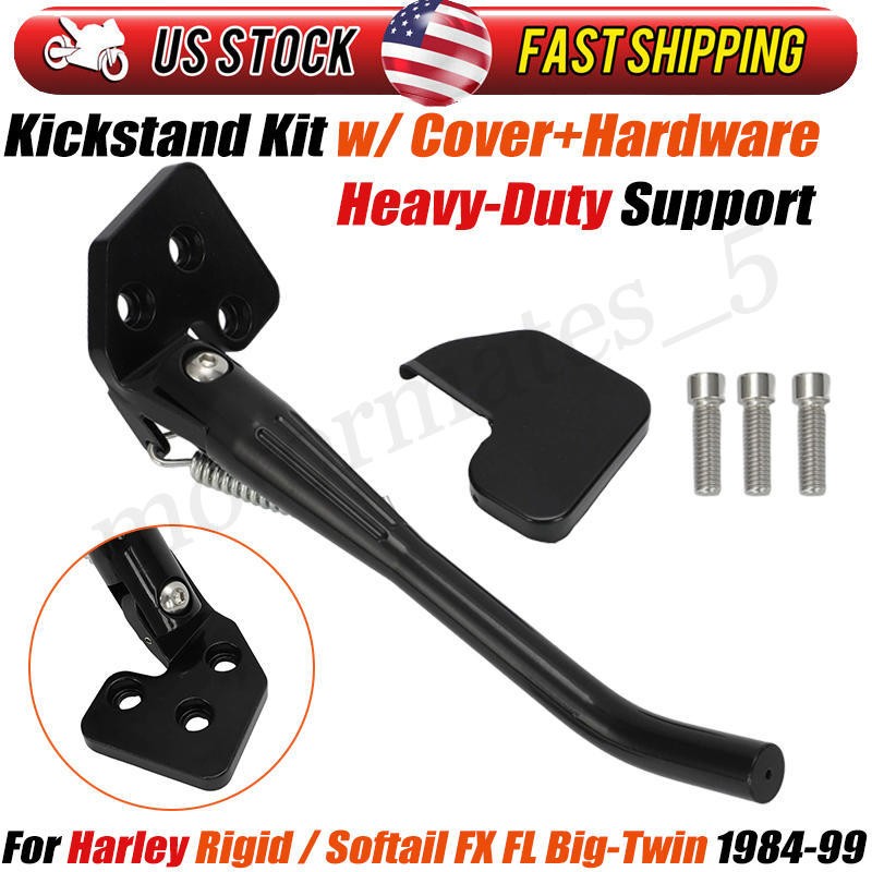 Bolt On Adjustable Kickstand Kit For Harley Rigid / Softail FX FL Big-Twin 84-99