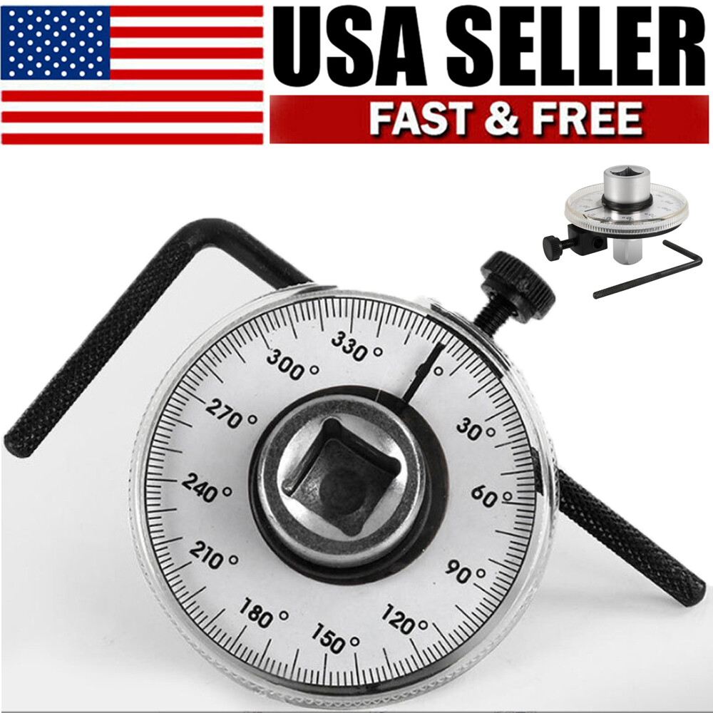 Drive Torque Angle Gauge Meter 360 degree 1/2" Rotation Measure Tool Wrench