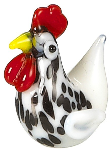 Ganz World Miniature Mini Glass HEN Chicken Rooster Collectible Figurine 3/4"