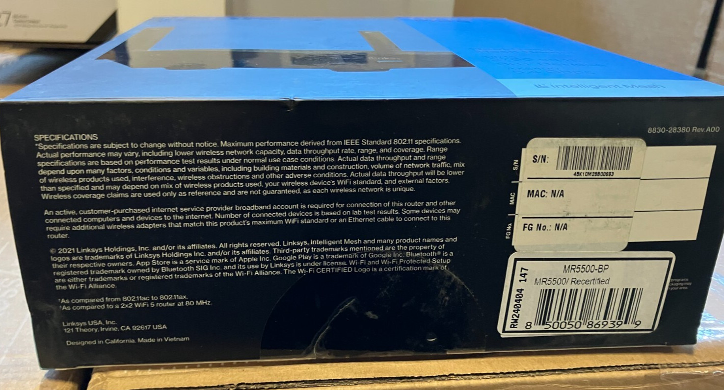 Linksys Hydra Pro 6 Dual-Band Wi-Fi 6 Router Recertified