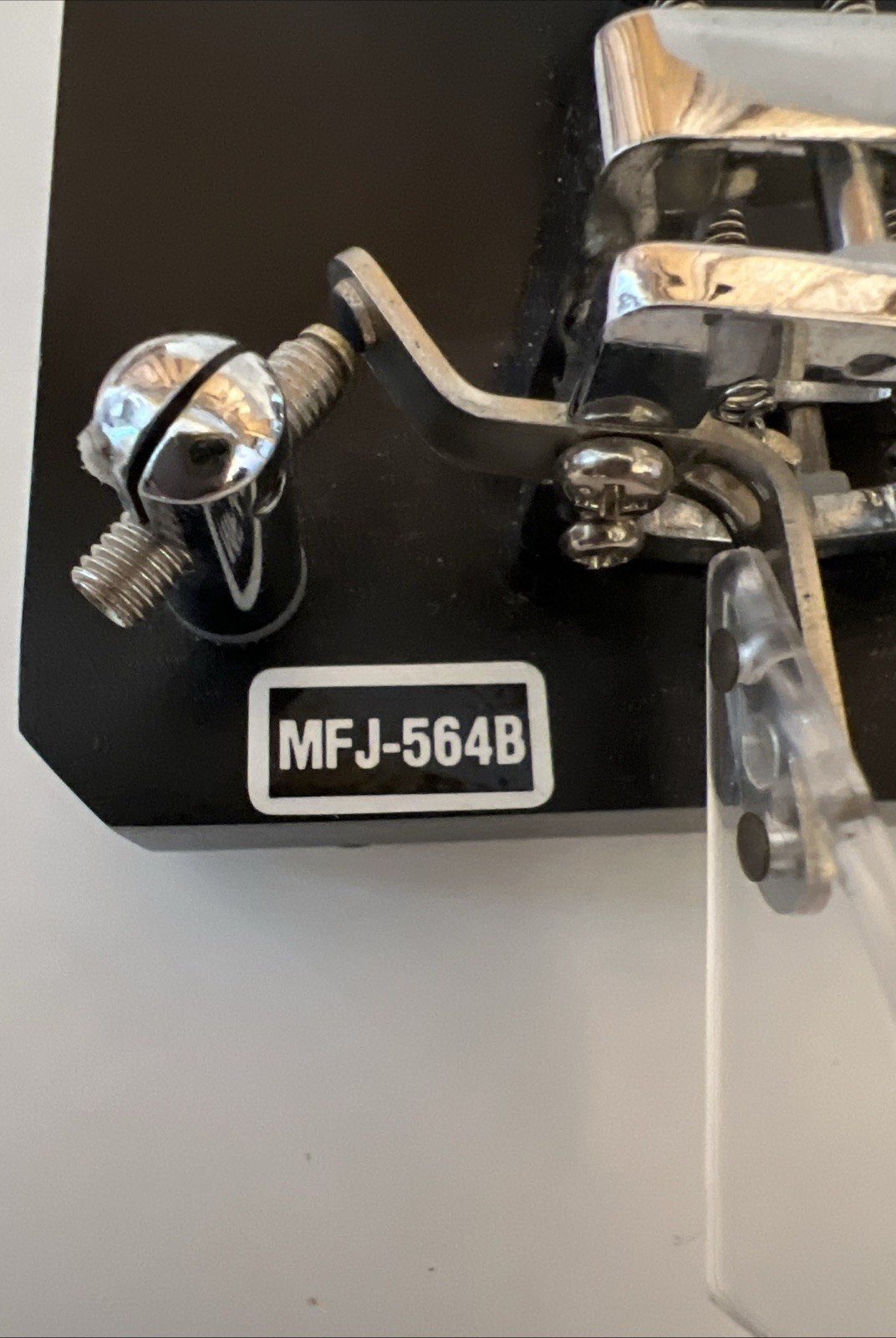 MFJ-564B Dual Iambic Key Paddle Ham Radio Key Morse Code Chrome/Black Base New