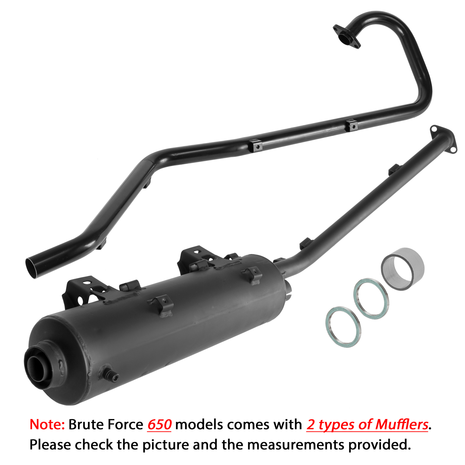 Exhaust Muffler & Pipe w/ Gaskets For Kawasaki Brute Force 750 KVF750 4x4 08-11