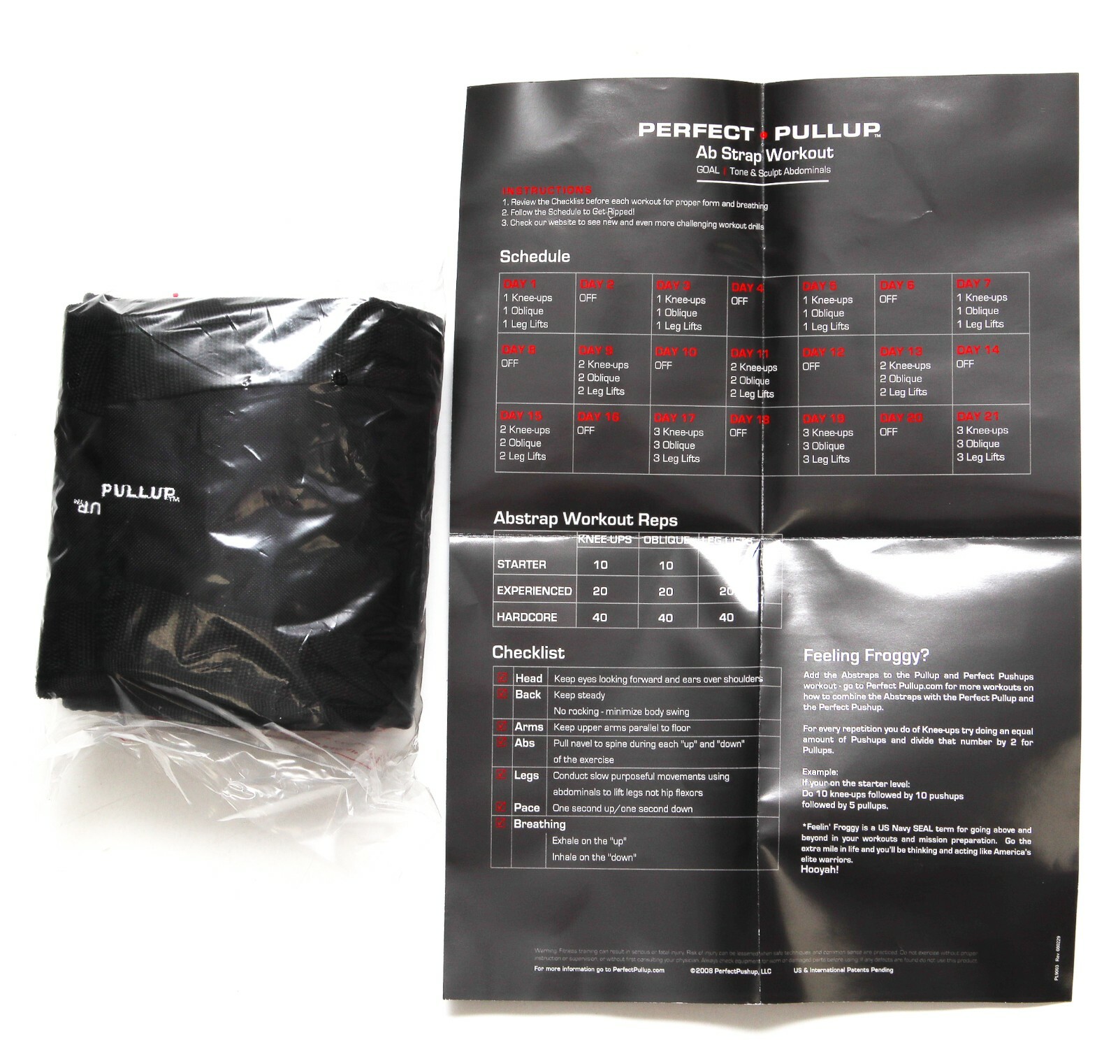 New Ab Straps Black Perfect Pull Up Work Out Crunch Leg Lifts Core Home Workout