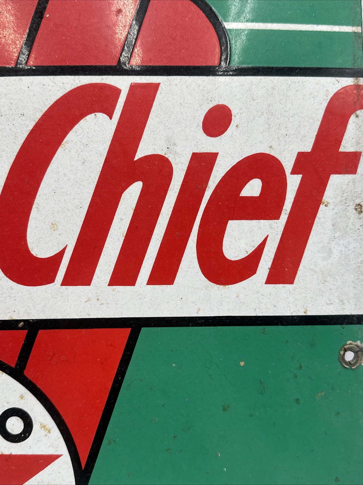 Vintage Texaco Sky Chief Gasoline Metal Sign 1947 12x18 Used