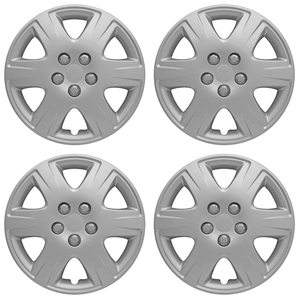 15' Push-on Silver Wheel Cover Hubcaps for 2005-2008 Toyota Corolla